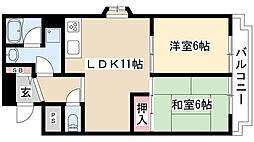 グレース川村 2LDKの間取図画像