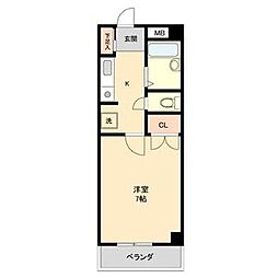 Kコート 1Kの間取図画像