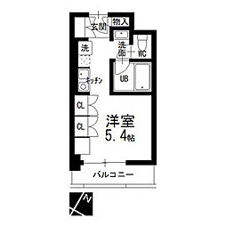 リッツィ本山 1Kの間取図画像
