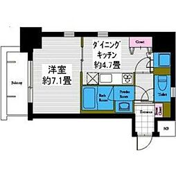レジディア高岳 1DKの間取図画像