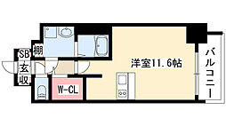 プレサンスジェネ葵 1Kの間取図画像