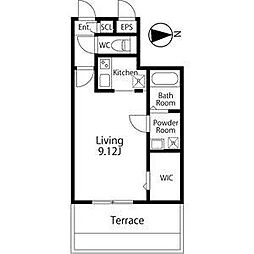 BRANCHE城西 1Kの間取図画像