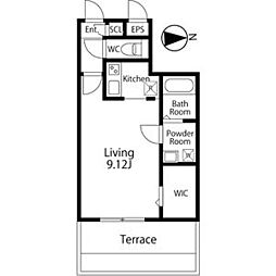 BRANCHE城西 1Kの間取図画像
