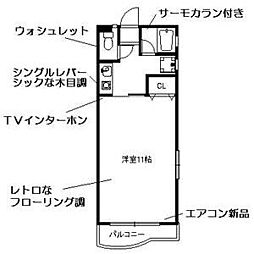 シャルム松和 1Kの間取図画像