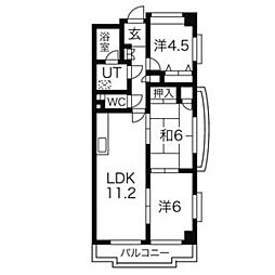 アメニティ・コーワ 3LDKの間取図画像