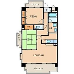 エクセレントみずの 2LDKの間取図画像