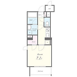 ラルーチェ川名 1Kの間取図画像