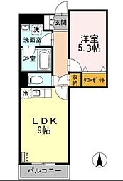 ロータス亀島 1LDKの間取図画像