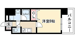 カレント茶屋が坂 1Kの間取図画像