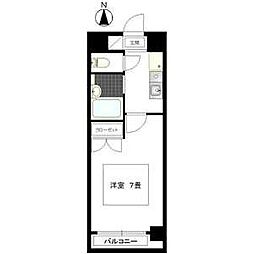 ヒサゴハイツ2 1Kの間取図画像