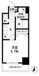 プレステージ名駅 1Kの間取図画像