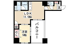 グレイス新栄 1LDKの間取図画像