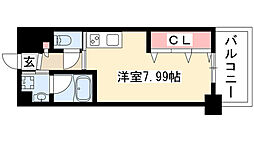 エスポアール泉 ワンルームの間取図画像