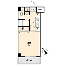 willDo日比野 1Kの間取図画像