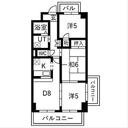 ハピネス川名 3LDKの間取図画像