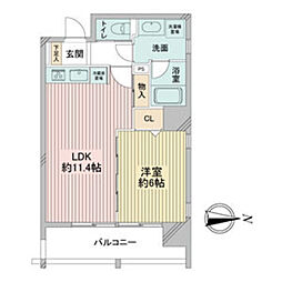 レインボーピア記念橋 1LDKの間取図画像