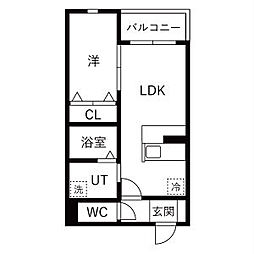ジュエル喜多山II 1LDKの間取図画像
