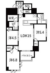 プレサンスロジェ桜通代官町 3LDKの間取図画像