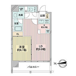 レインボーピア記念橋 1LDKの間取図画像