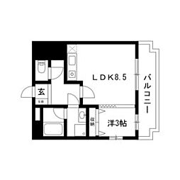 エポラール白壁 1LDKの間取図画像