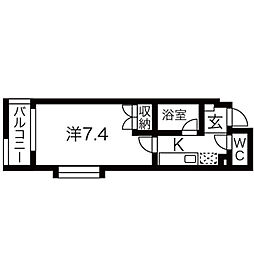 シテイライフ覚王山 1Kの間取図画像