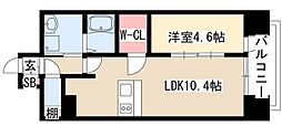プレサンス久屋大通セントラルパーク 1LDKの間取図画像