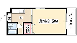 千寿ビル 1Kの間取図画像