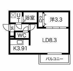 Taste中村公園 1LDKの間取図画像