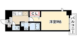 リシュドール鶴舞公園 1Kの間取図画像