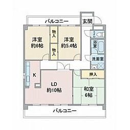 ソレイユ社ケ丘 3LDKの間取図画像