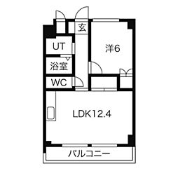 ハウスアベニュー 1LDKの間取図画像