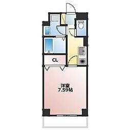 ブルースクエア 1Kの間取図画像