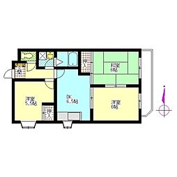 フローラタウン 3DKの間取図画像