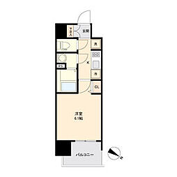 アステリ鶴舞トゥリア 1Kの間取図画像