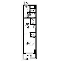 シーナリー瑞穂 1DKの間取図画像
