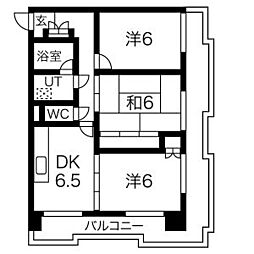 セキスイハイム徳川レジデンス 3DKの間取図画像