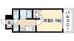 プレサンス泉セントマーク 1Kの間取図画像