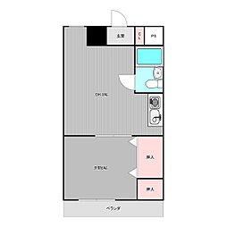 ラ・クール泉 1DKの間取図画像