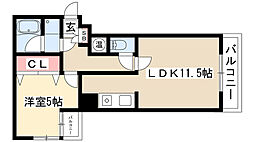 東和覚王山ヒルズ 1LDKの間取図画像