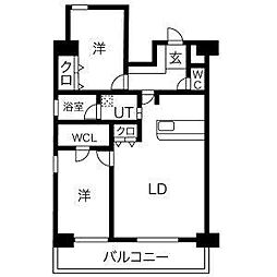 アーバンパーク日吉 2LDKの間取図画像