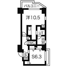 CASSIA車道 ワンルームの間取図画像