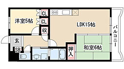 コットンハウス平針 2LDKの間取図画像