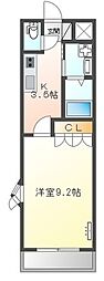 レインボーシティーS2 1Kの間取図画像