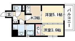 カレント茶屋が坂 1LDKの間取図画像