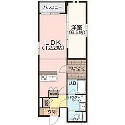 DIORナゴヤ 1LDKの間取図画像