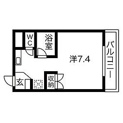 TOWNみやび 1Kの間取図画像