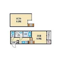仮称)ハーモニーテラス上小田井一丁目 1SKの間取図画像