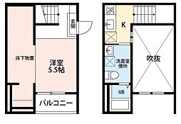 VIVA米野2 ワンルームの間取図画像