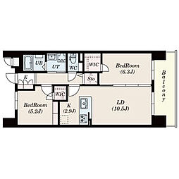 S-RESIDENCE茶屋ヶ坂EAST 2LDKの間取図画像