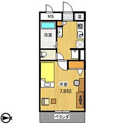 ノーブルハウス吉田 1Kの間取図画像